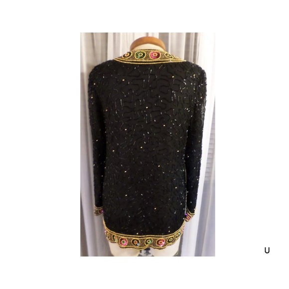 NWT Lady Small Silk Blouse Top Jacket Bead Sequin - Picture 6 of 8